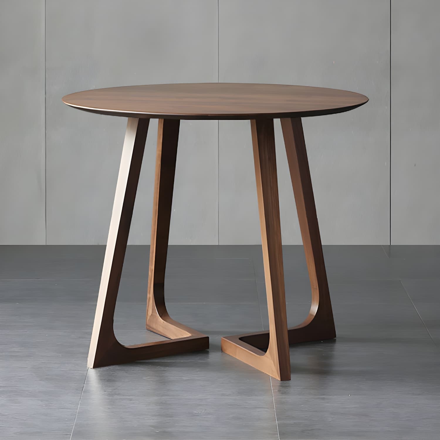 Simple Walnut Ash Dining Table Double Solid Wood Pedestal Home Table thumbnail 10