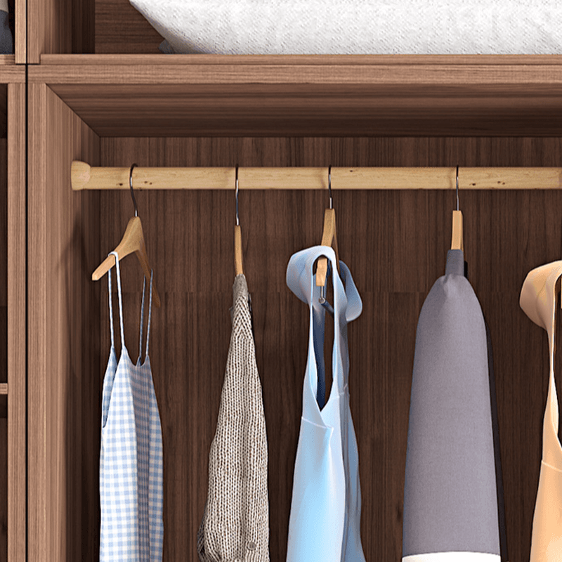 Modern Simple Style Sand Manufactured Wood Self-supporting Wardrobe with Soft Close Drawer, Interior Shelves & Soft Close Door thumbnail 7