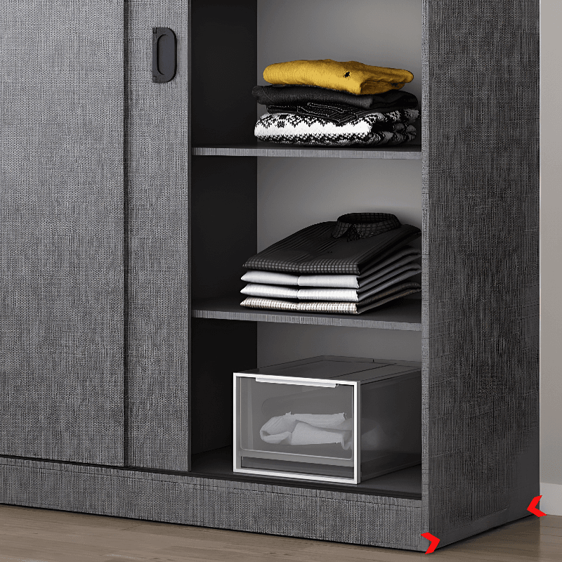 Dove Grey Modern Timber Wardrobe with Self-supporting Design, Soft Close Features, and Clothing Rod thumbnail 5