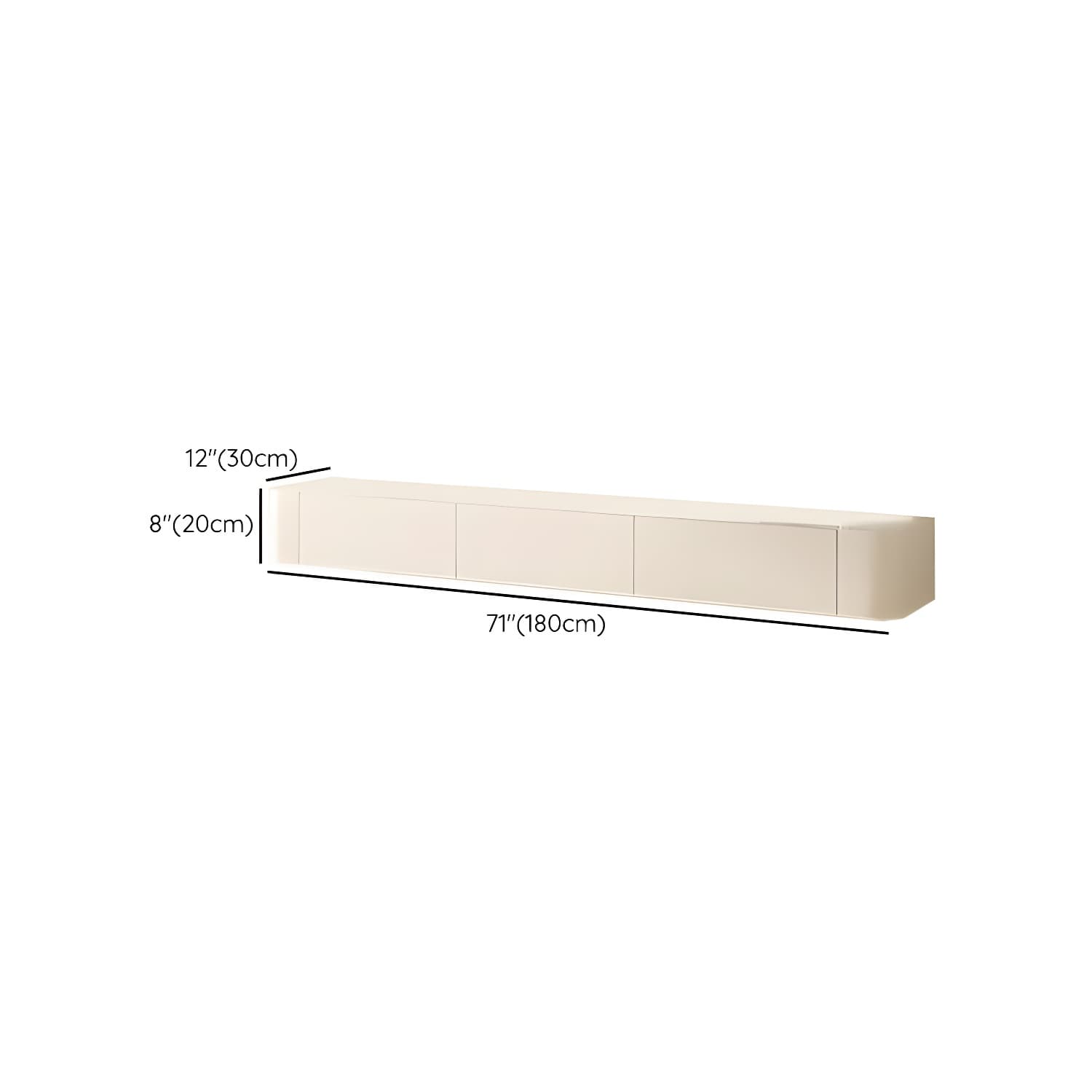 Scandinavian Solid Wood Frame Wall-mounted TV Media Stand with Drawers and Door thumbnail 11