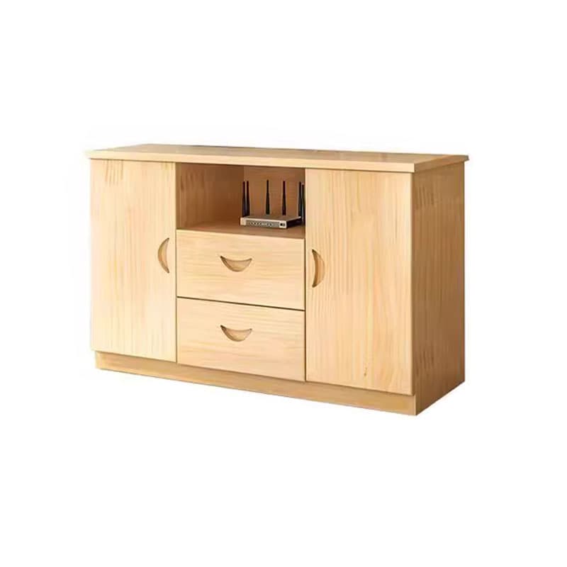 16" Wide Pine Wood Sideboard Table with Doors and Drawers for Living Room thumbnail 5