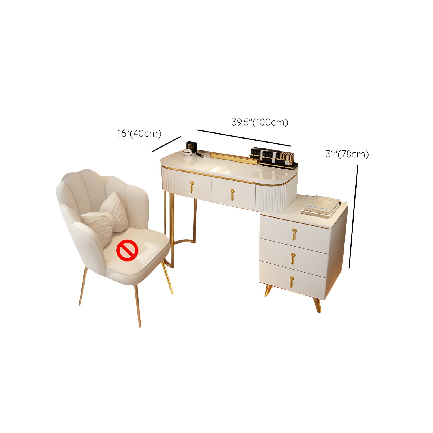 Glam Bedroom Vanity Dressing Table Wood Vanity Dressing Table Set thumbnail 21