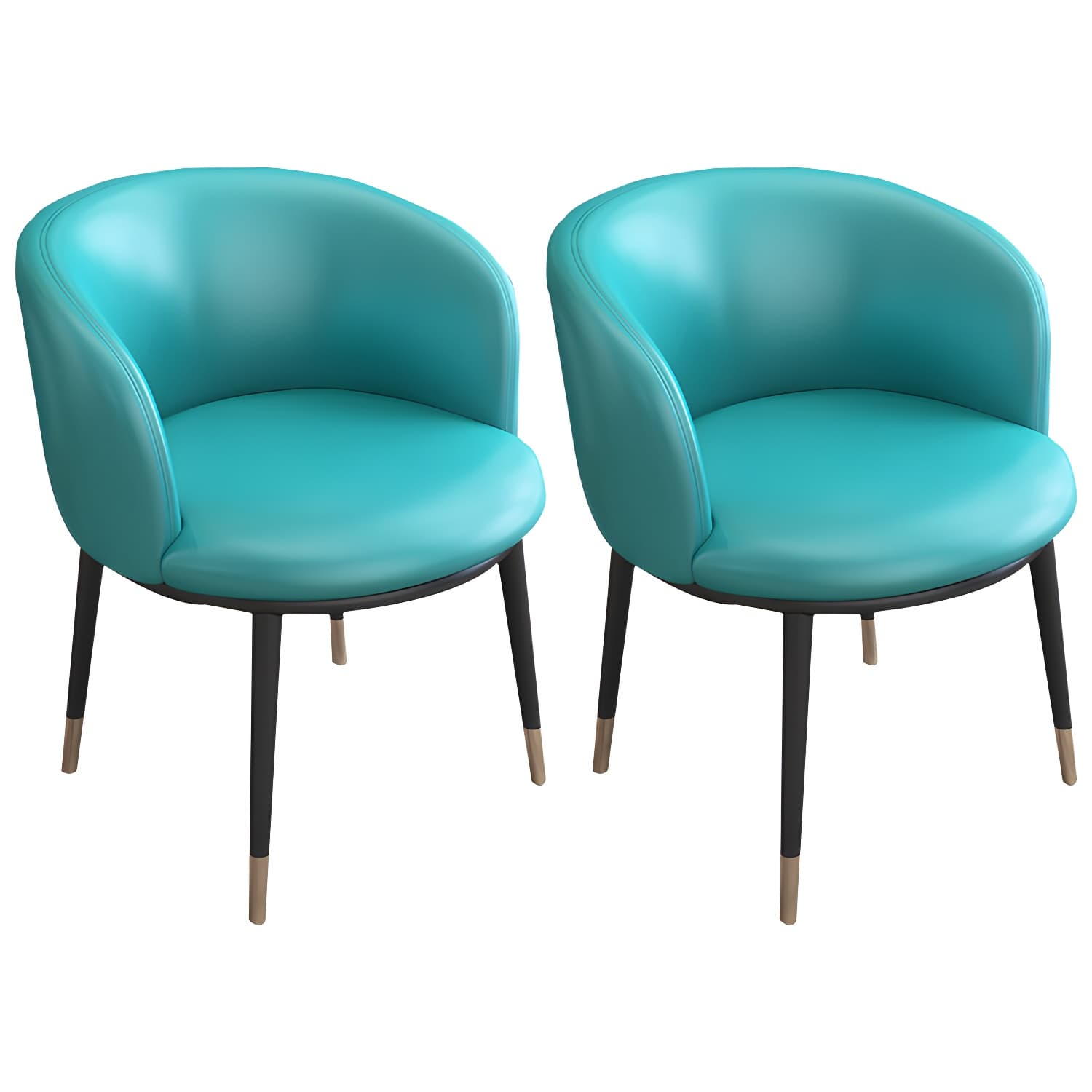 Faux Leather Contemporary Dining Chair with 4 Legs Matte Finish Solid Back Chair thumbnail 11