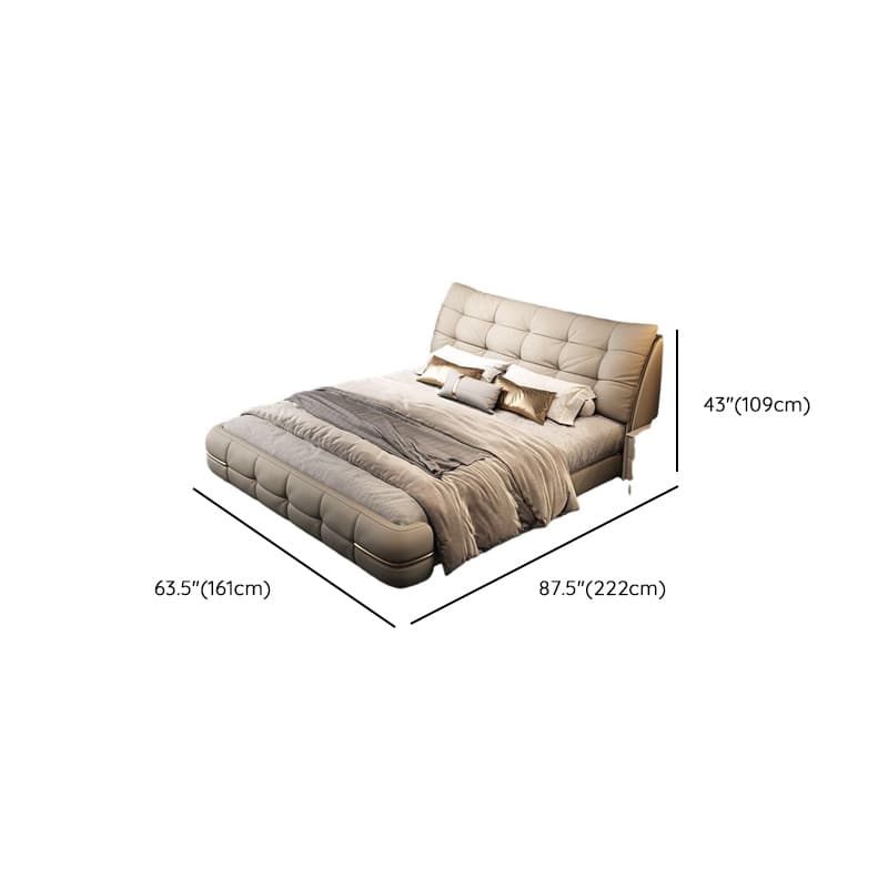 Beige Solid Color Storage Bed/Platform Bed with Pine Wood Frame for Living Room thumbnail 11