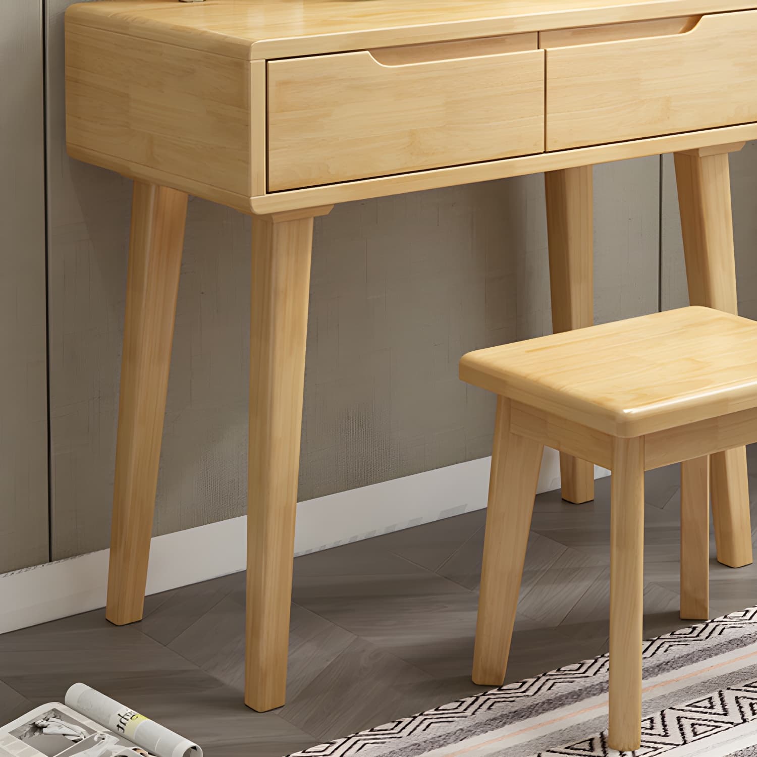 Traditions Make-up Vanity Solid Wood Bedroom With Drawer Dressing Table thumbnail 15