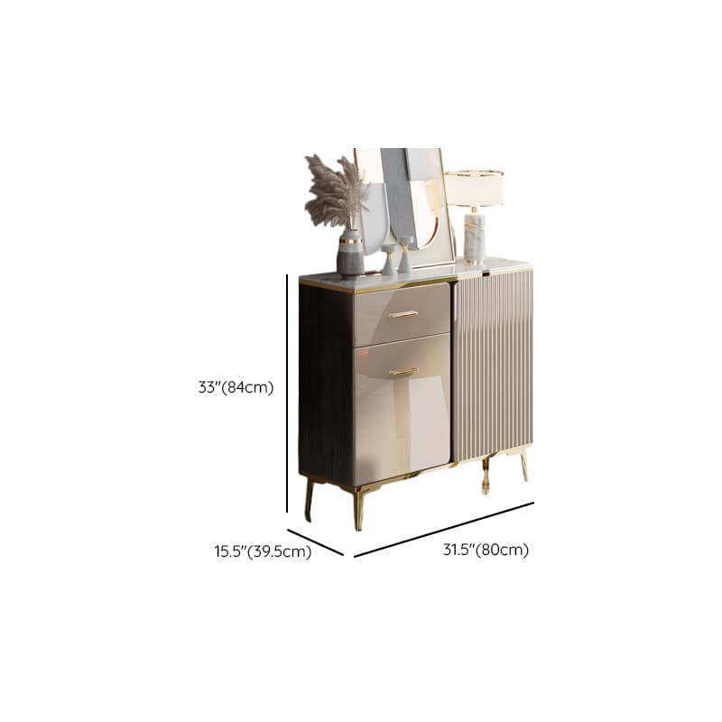 Luxury Off White Sideboard with Faux Marble Countertop and Standalone Design thumbnail 16