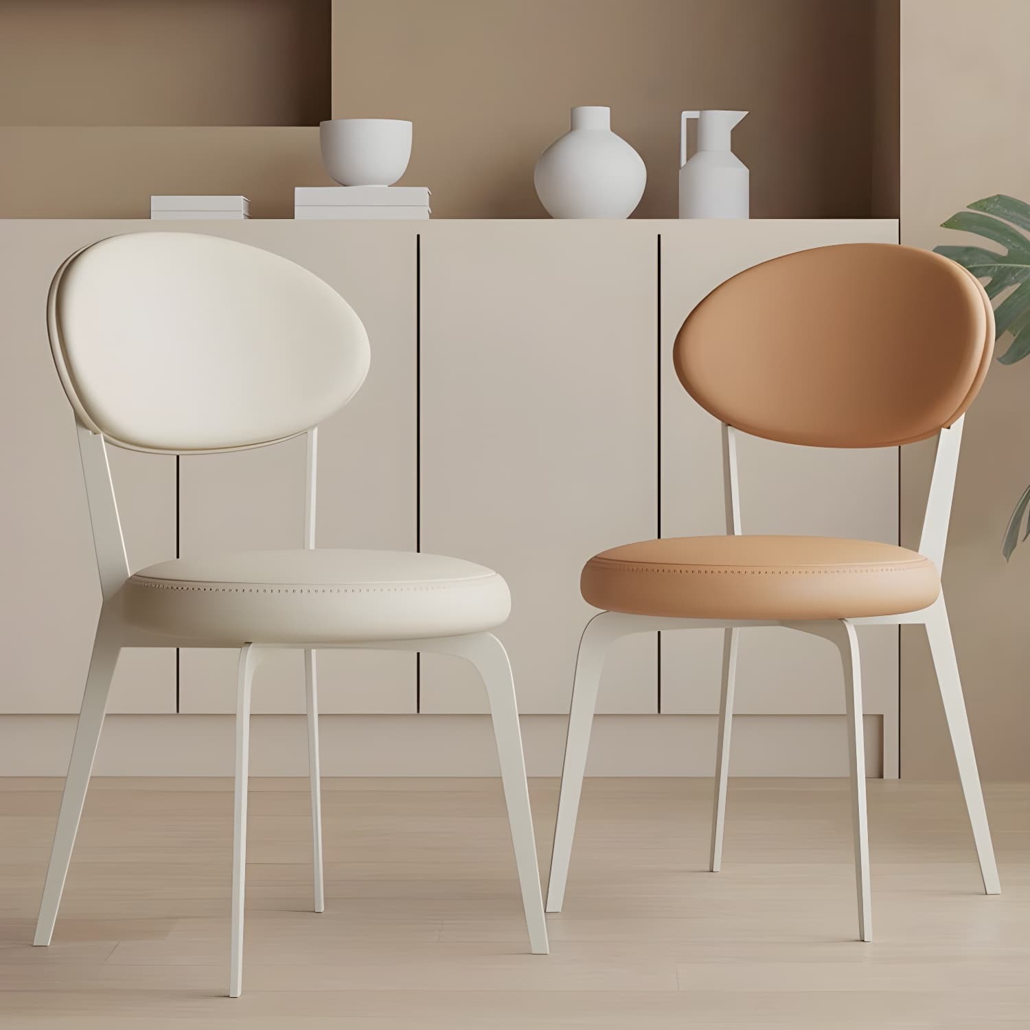 Dining Room Open Back Upholstered Dining Side Chair with Metal Frame thumbnail 8