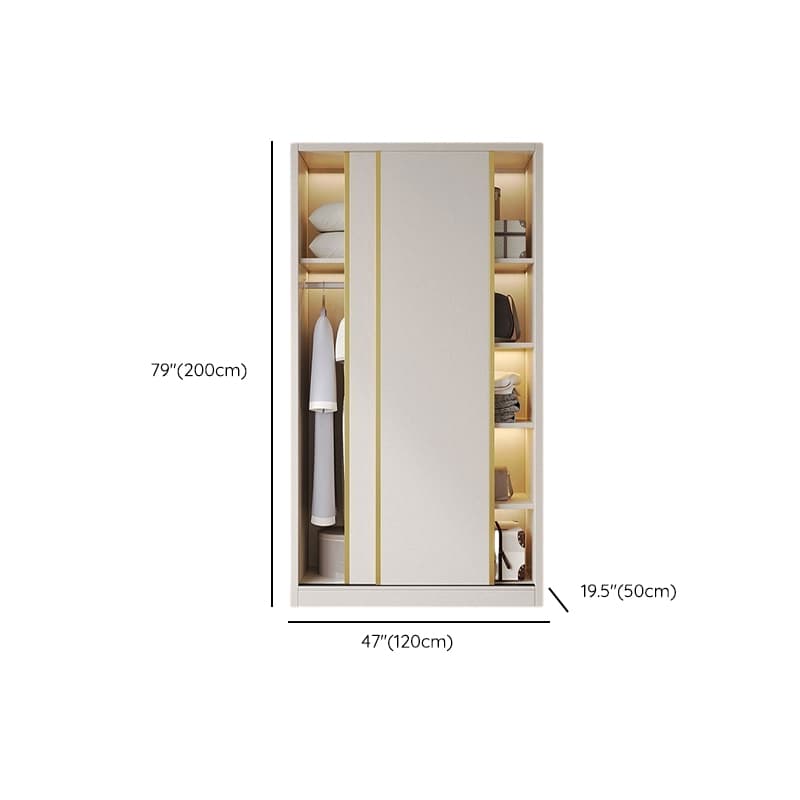 Attractive Modern White Wardrobe Armoire with Clothing Rod & Shelves thumbnail 19