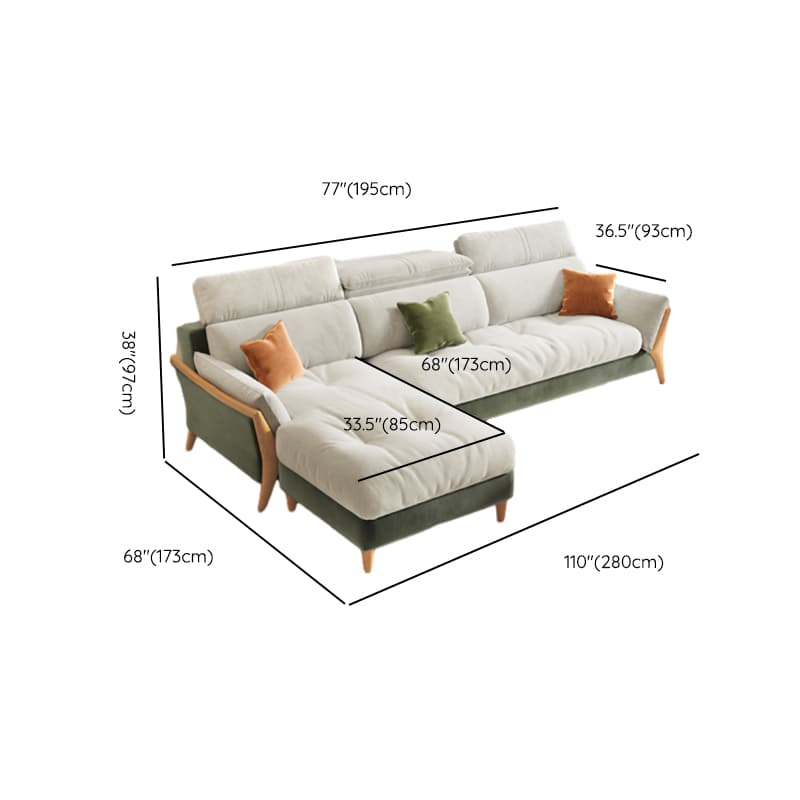 Straight/L-Shape Chalk Sofa/Sofa Chaise with Horizontal/Left Orientation and Standard Foam Seat Fill thumbnail 19