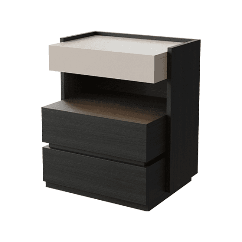 Organic Modern Nightstand With Drawer Organization Featuring 2 Shelves and Particle Board Wood Countertop thumbnail 2