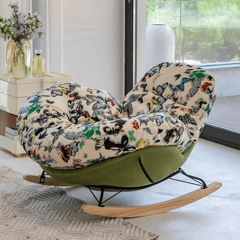 Modern Scratch-tolerant Upholstered Rocking Chair with Padded Comfort thumbnail 8