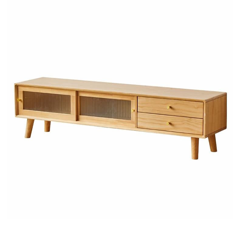 Modern TV Stand with Wood Material & Low Height Featuring Drawers thumbnail 7