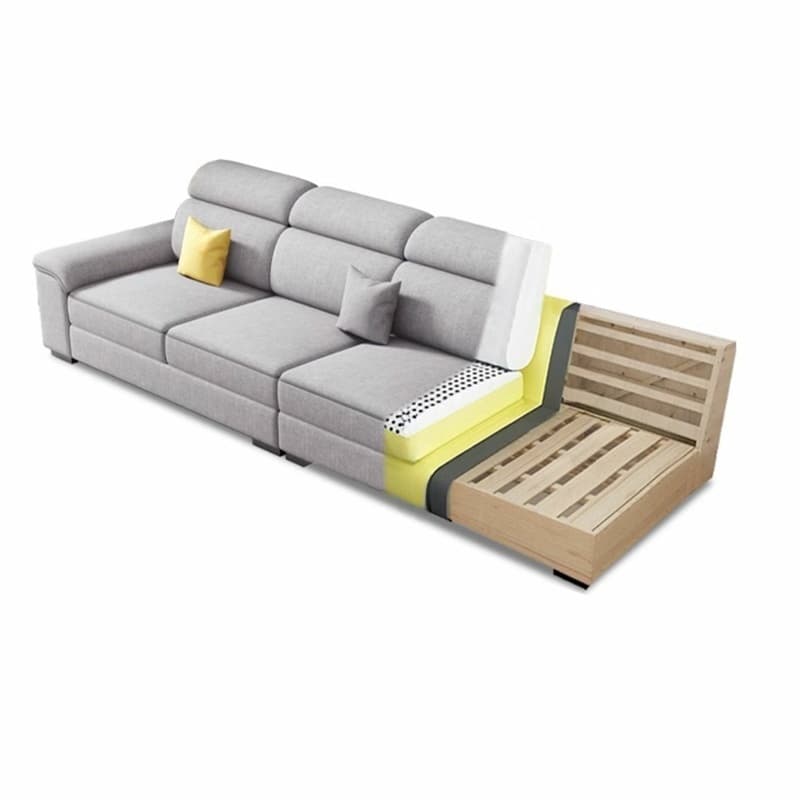 Modern L-Shape Right Hand Facing Sofa & Chaise with Concealed Support thumbnail 13