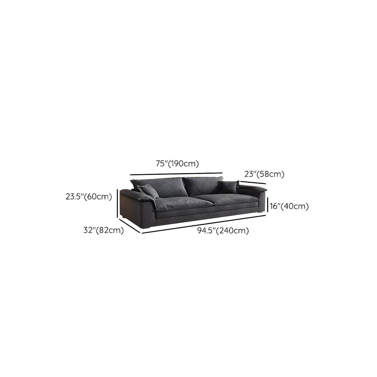 Modern Flared Arm Sofa with Water Resistant and Bolster Pillows thumbnail 18