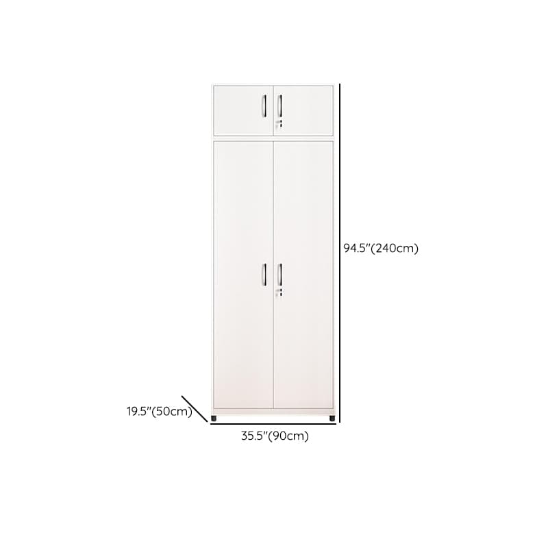 White Modish Steel Independent Armoire Cabinet with Adaptable Shelf, Soft Close Door, and Clothing Rod thumbnail 22