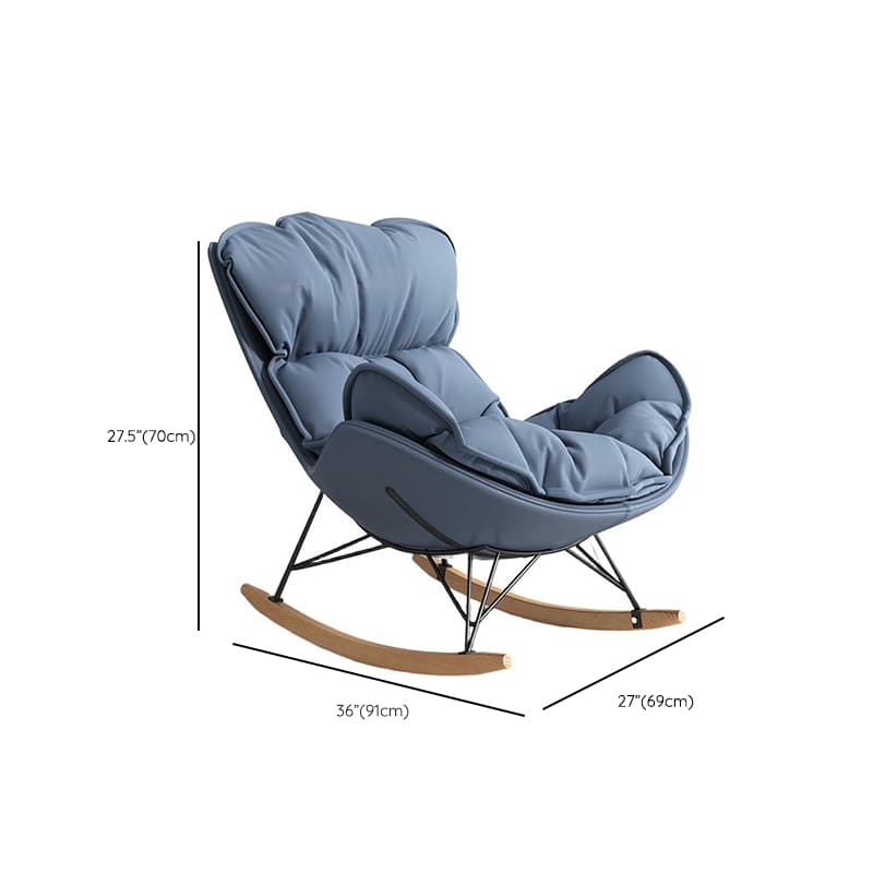 Stationary Rocking Chair with Flared Arm and Rear Support thumbnail 20