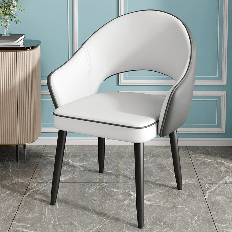 Modish Arm Chair with Ventilated Back, Padded Upholstery, Arms, and Steel Legs thumbnail 3