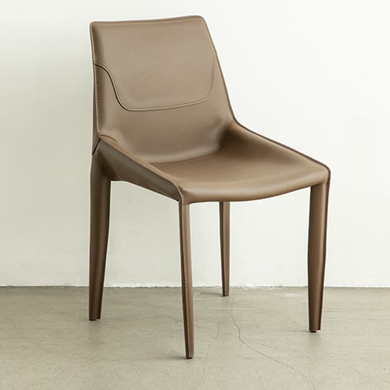 Modern Leather Armless Side Chair with Solid Back - Easy-Care, Warranty thumbnail 2