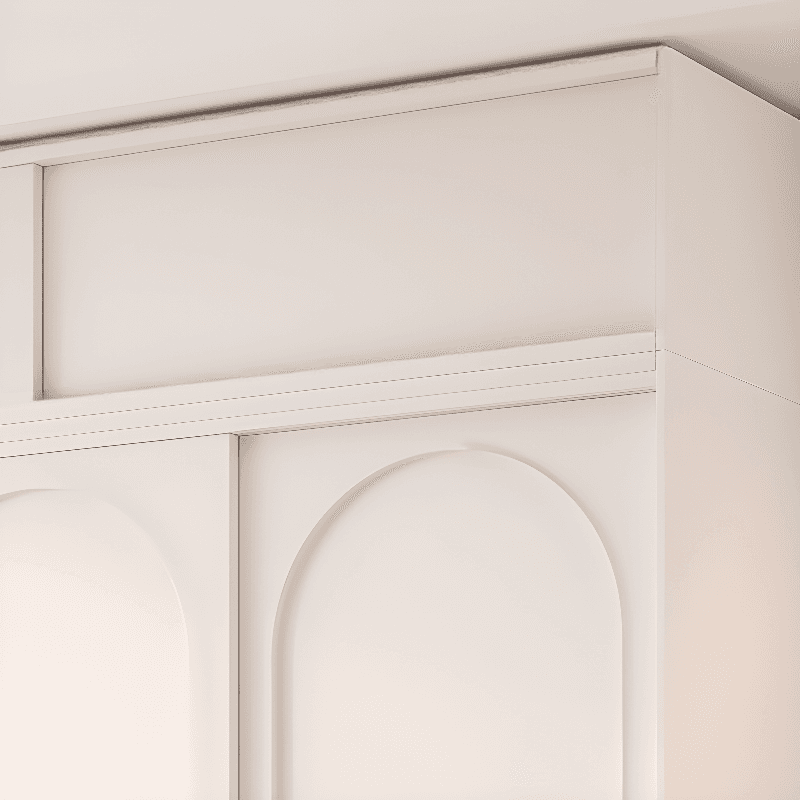 Contemporary White Engineered Wood Cabinet Armoire with Multiple Drawers, Interior Shelves, and Hanging Rod thumbnail 8