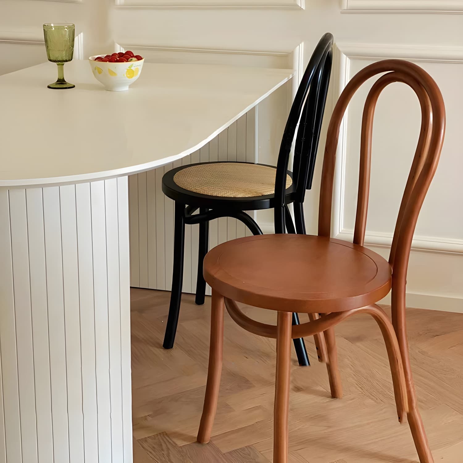 Scandinavian Wooden Side Chair with Standard Height and Armless Design thumbnail 12