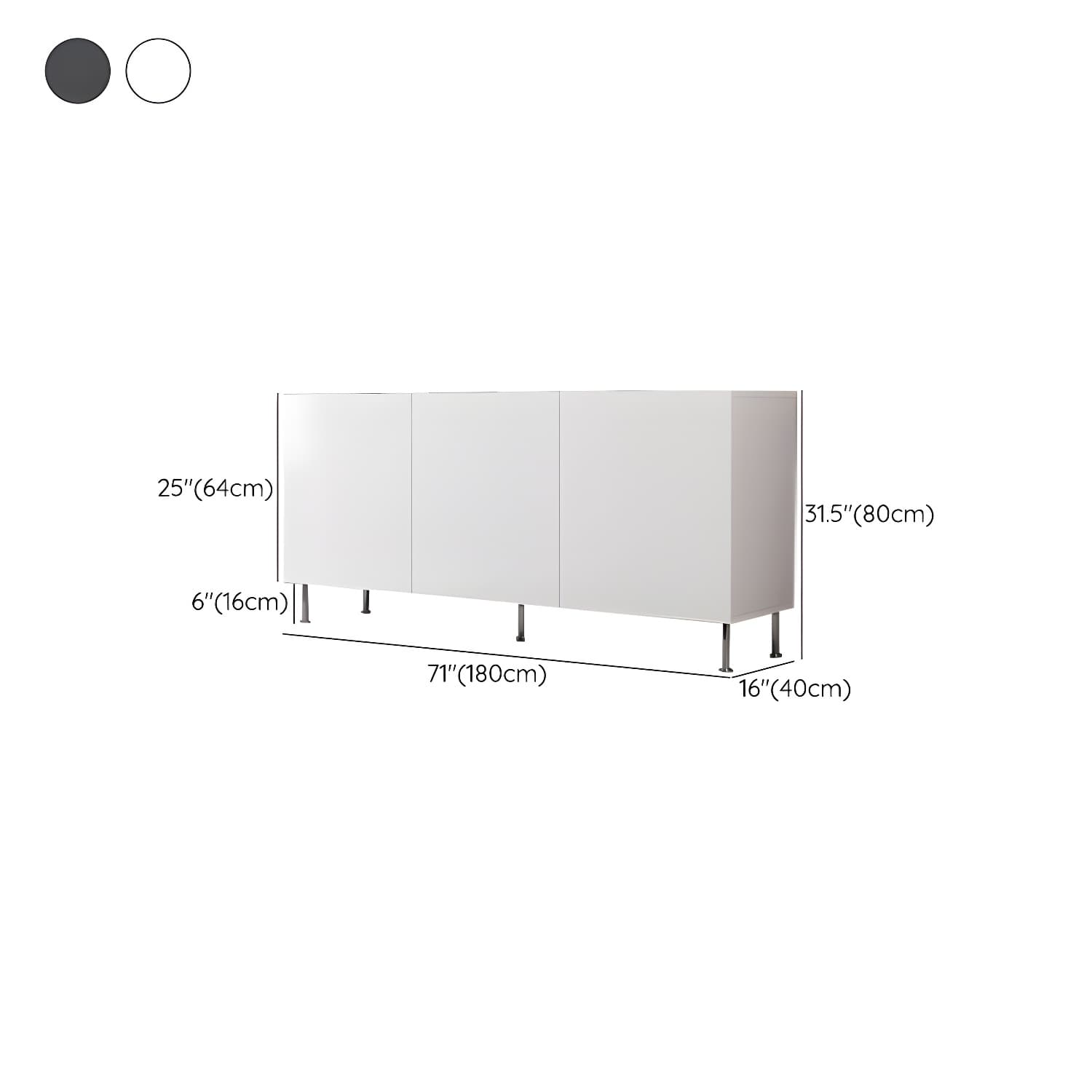 Adjustable Cabinets Sideboard Engineered Wood Sideboard for Living Room - image 17