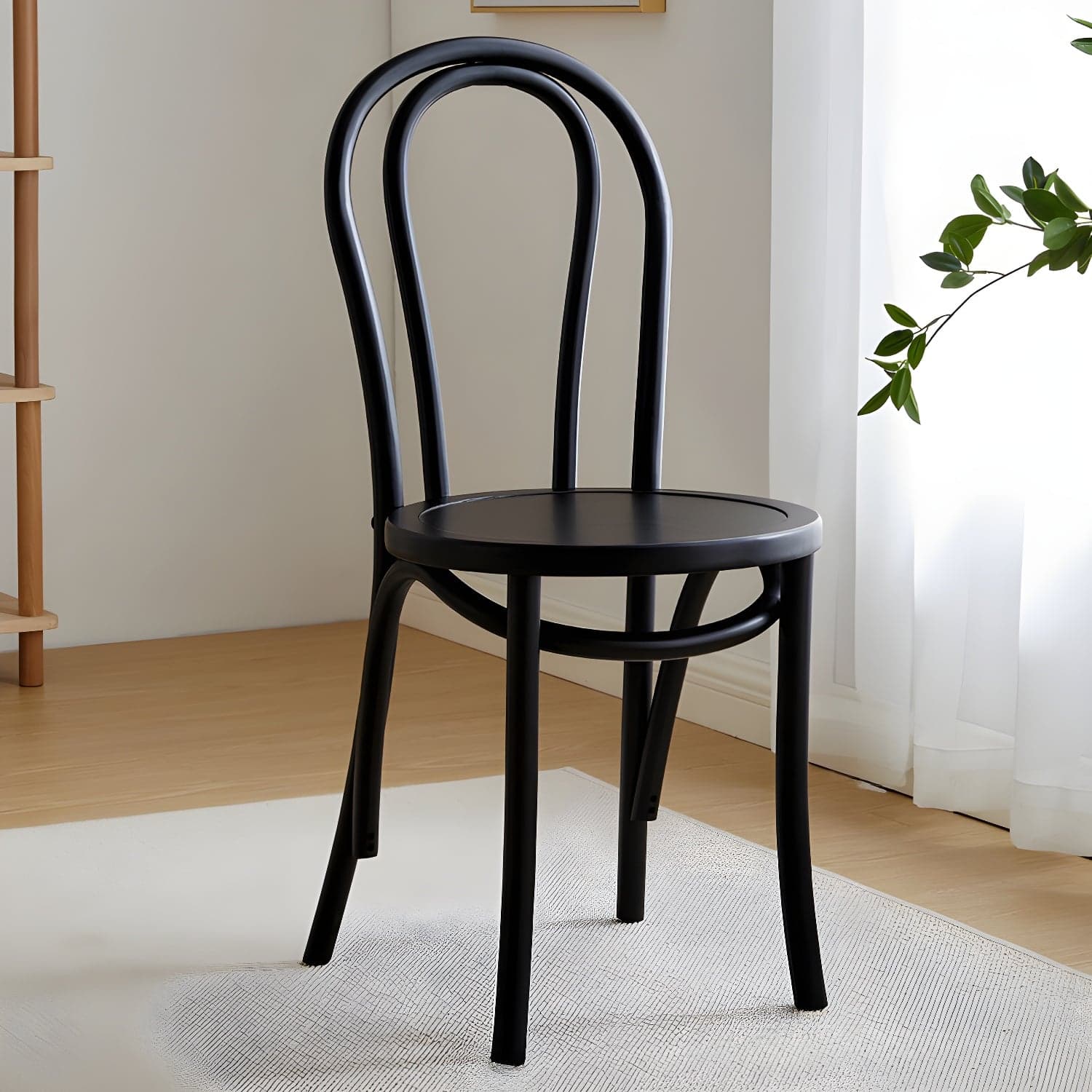 Scandinavian Wooden Side Chair with Standard Height and Armless Design thumbnail 1