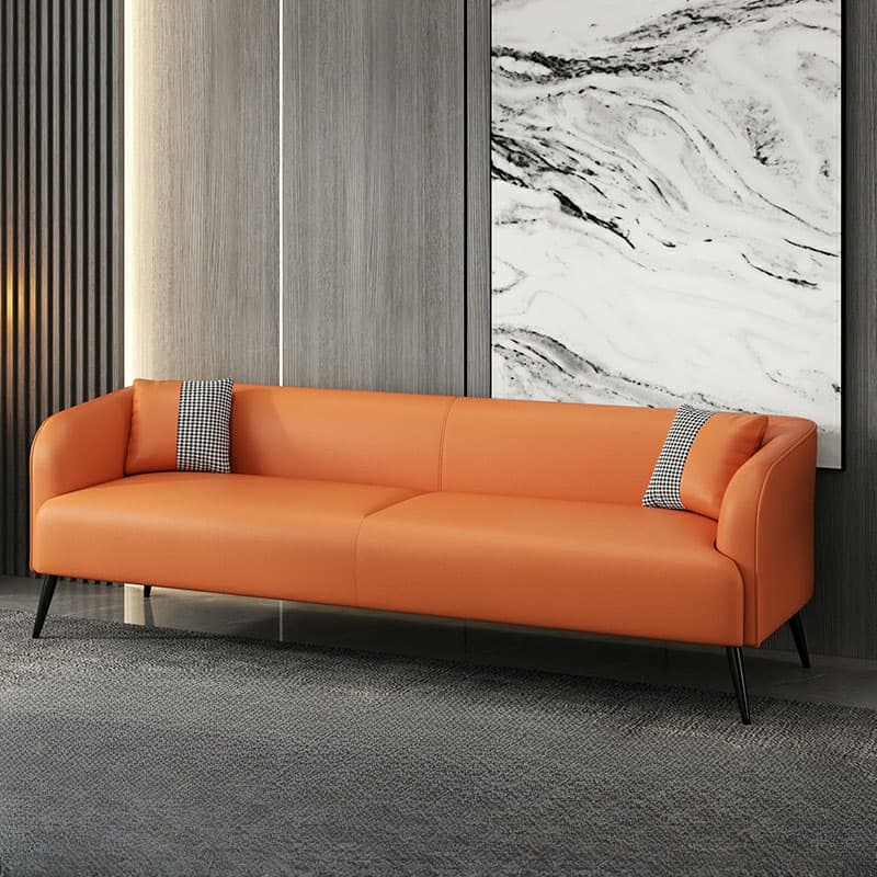 Modern Pine Wood Upholstered Three-Seater Sofa with Foam Seat in Solid Color thumbnail 8