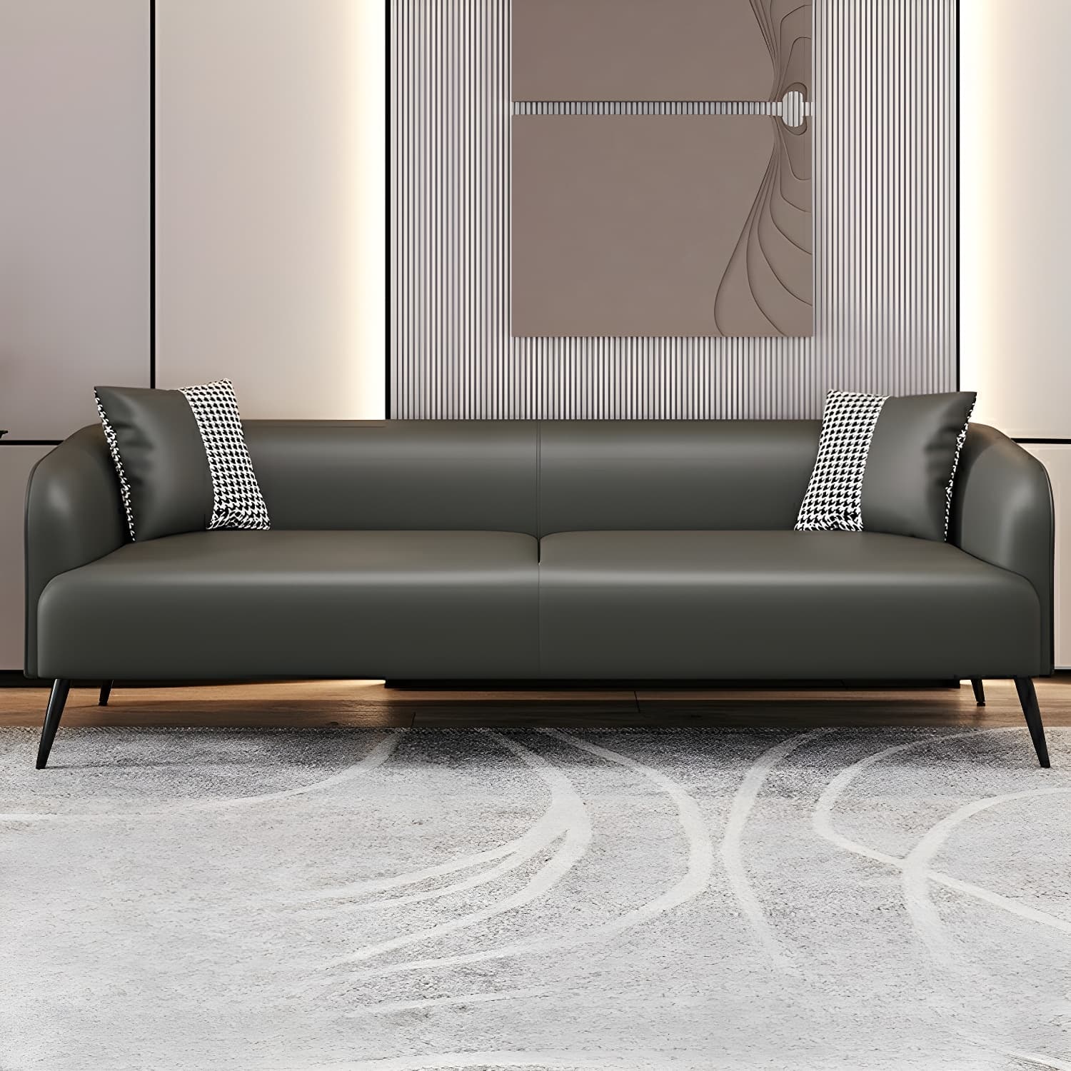 3-Seater Modern 69" L Standard Sofa with Tight Back for Living Room thumbnail 4