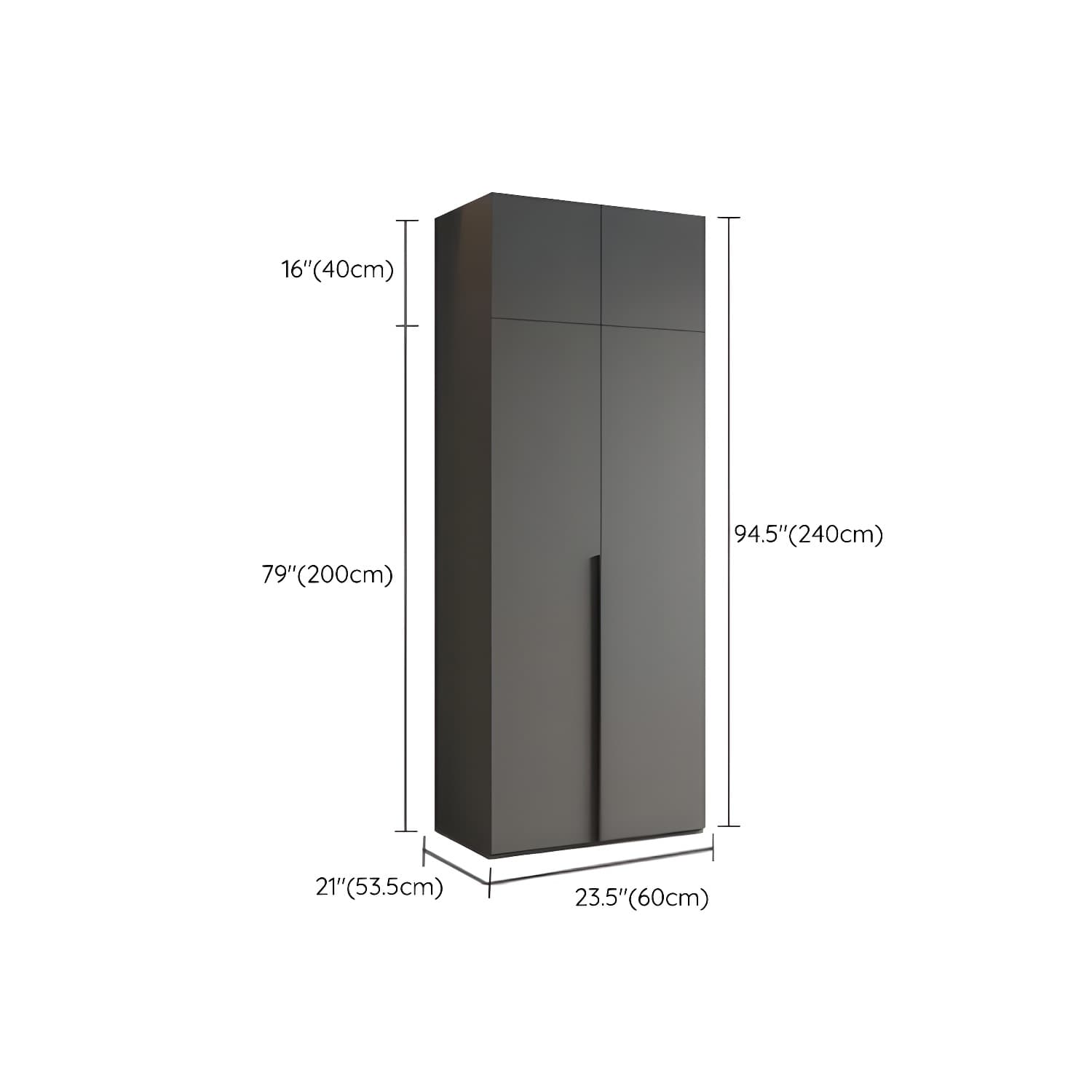 Modern Grey Wood Wardrobe Armoire with Drawers & Shelves for Ample Storage thumbnail 12