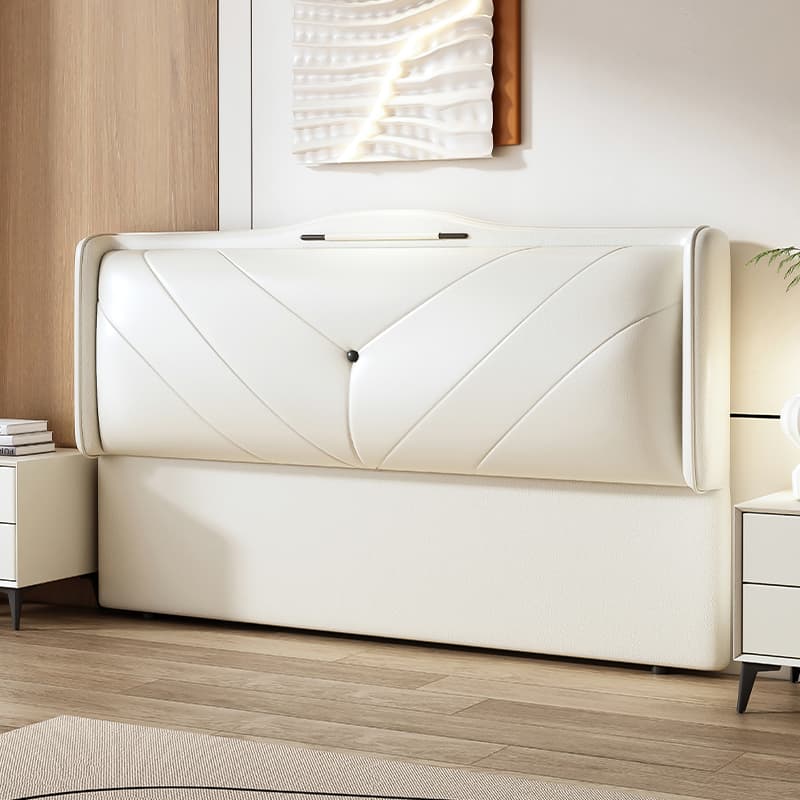 Art Deco Style Panel Headboard in Pine Wood with No Distressing, Rectangle Shape for King/Queen/Full Bed, Featuring Sponge Upholstery Fill and Standard Height thumbnail 4