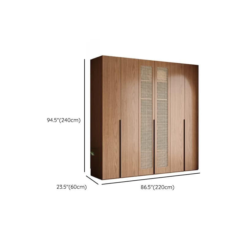 Cocoa Art Deco Self-supporting Cabinet Armoire with Soft Close Drawer, Interior Shelves, and Hanging Rod thumbnail 32