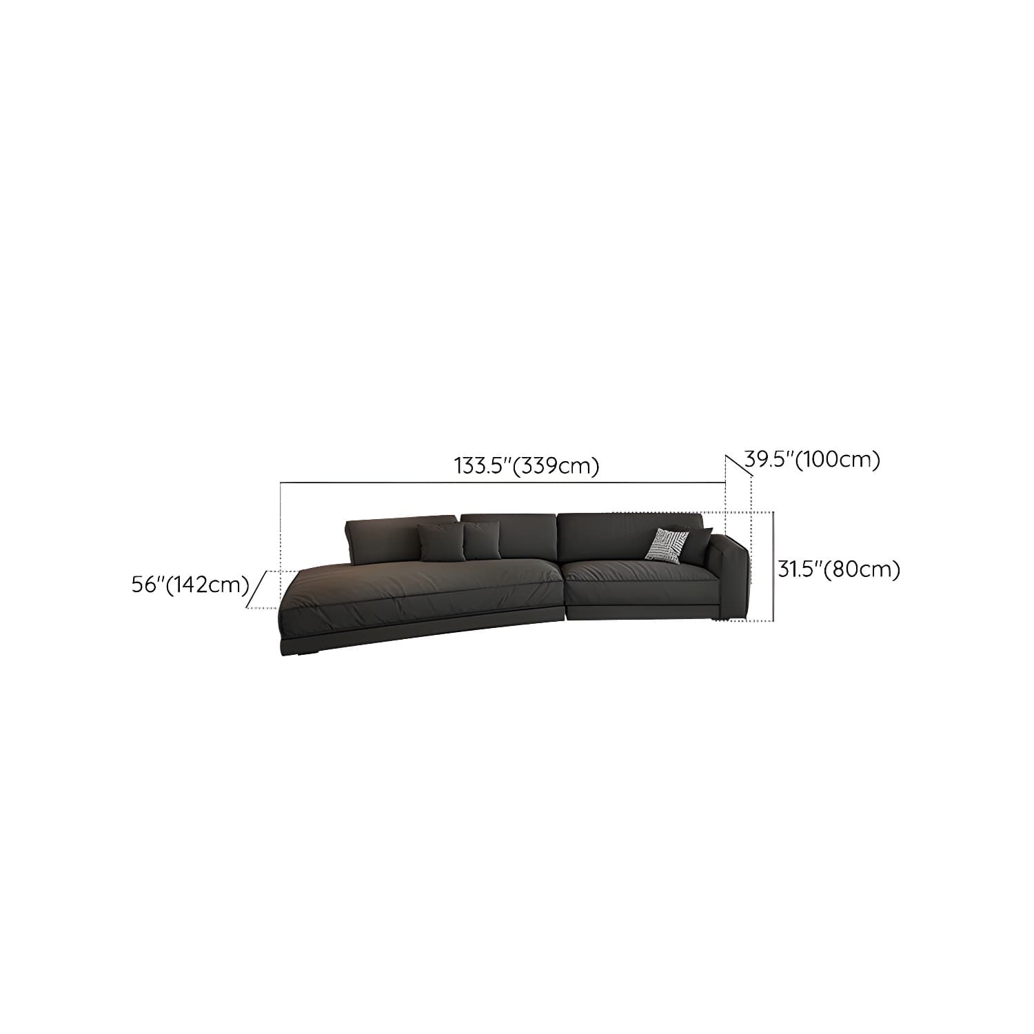 Modern Gray Polyester Blend Stationary Sectional Sofa with Square Arm and Cushion Back thumbnail 21