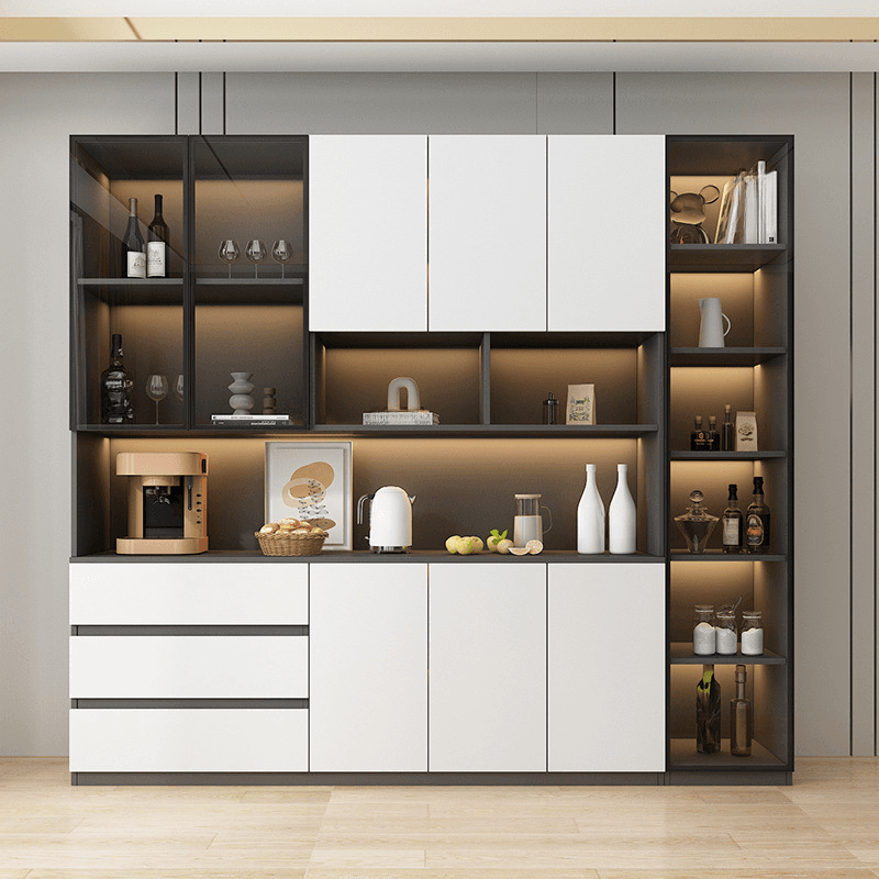 Two Toned Unclosed & Self-supporting Wide Sideboard with 2 Shelves & Benchtop thumbnail 4