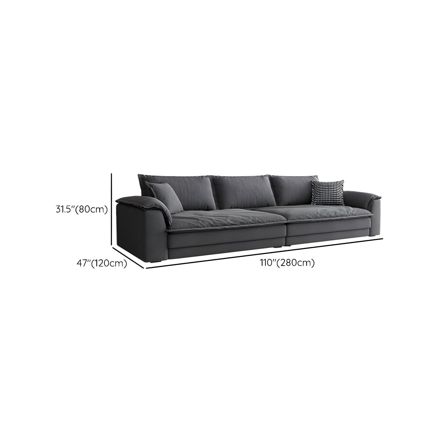Modern Gray Abrasive Cloth Upholstered Stationary Sectional Sofa with Wood Frame thumbnail 19