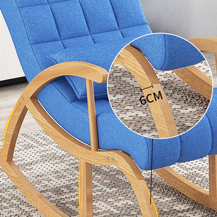 Modern Upholstered Rocking Chair with Removable Cushions - Stylish Pine Frame and Included Pillow thumbnail 17