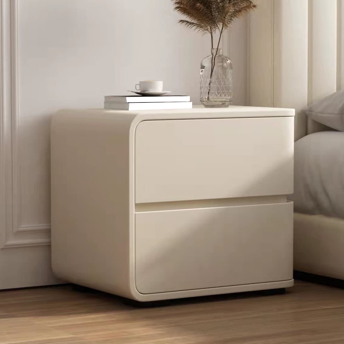 Scandinavian Pine Accent Table Nightstand Drawers Included with Legs thumbnail 9