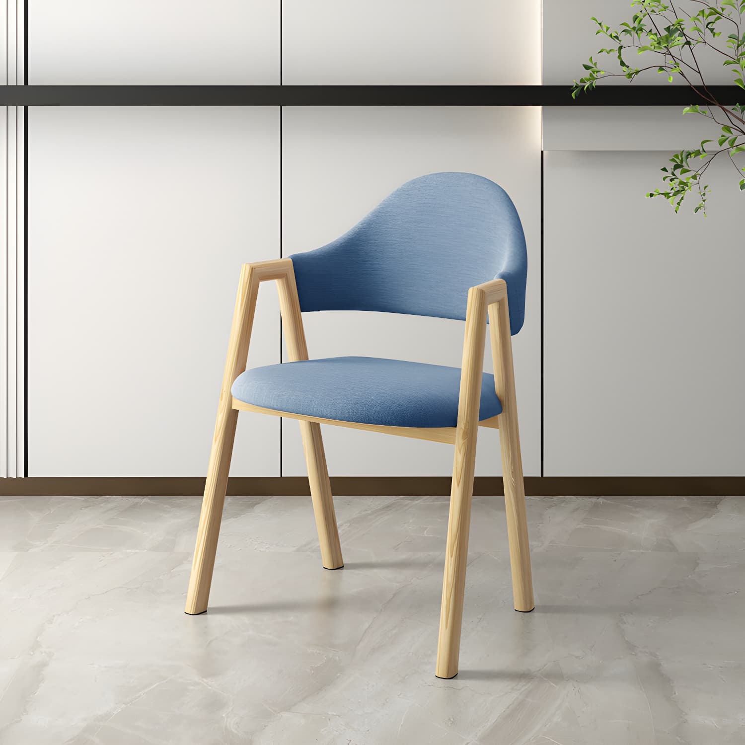 Scandinavian Study Room Metal Arm Chair Colorful Open Dining Chair with Natural Legs thumbnail 20