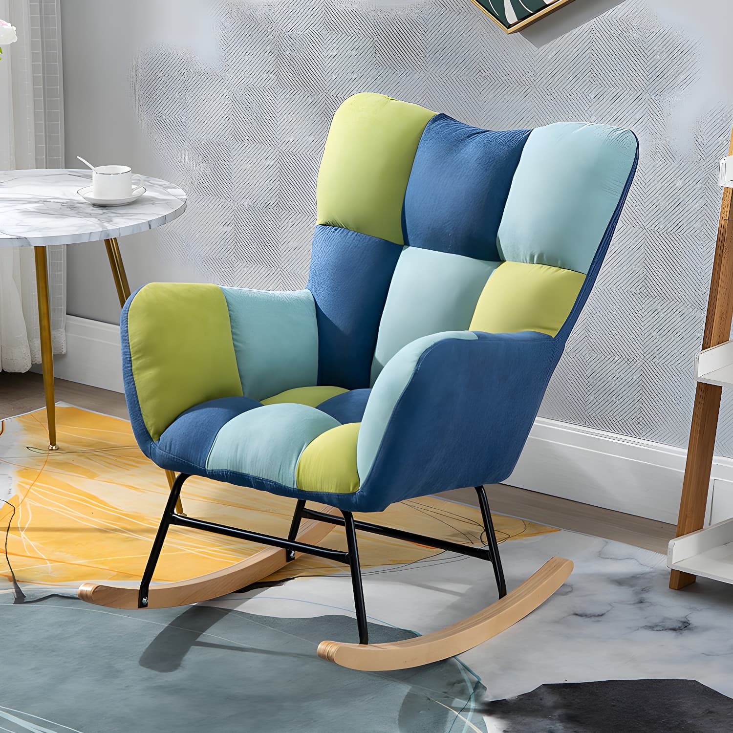 Simple Nordic Style Rocking Chair Balcony Lounge Recliner Sofa Rocking Chair thumbnail 11