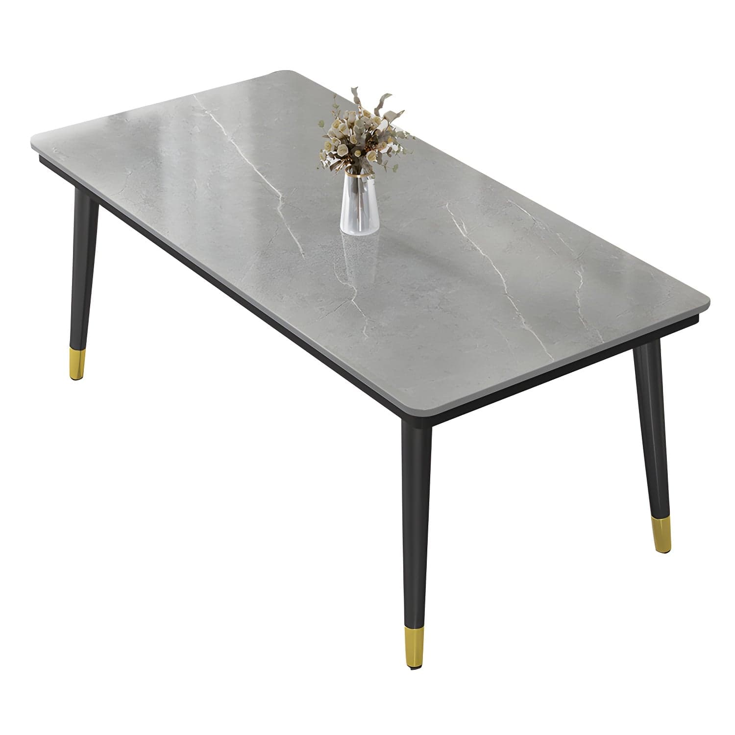 Industrial Standard Rectangle Shape Dining Table Sintered Stone Top Dining Table for Kitchen thumbnail 2