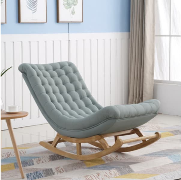 Cocoa/Azure/Olive Green Casual Rocking Chair Couch with Ottoman thumbnail 11