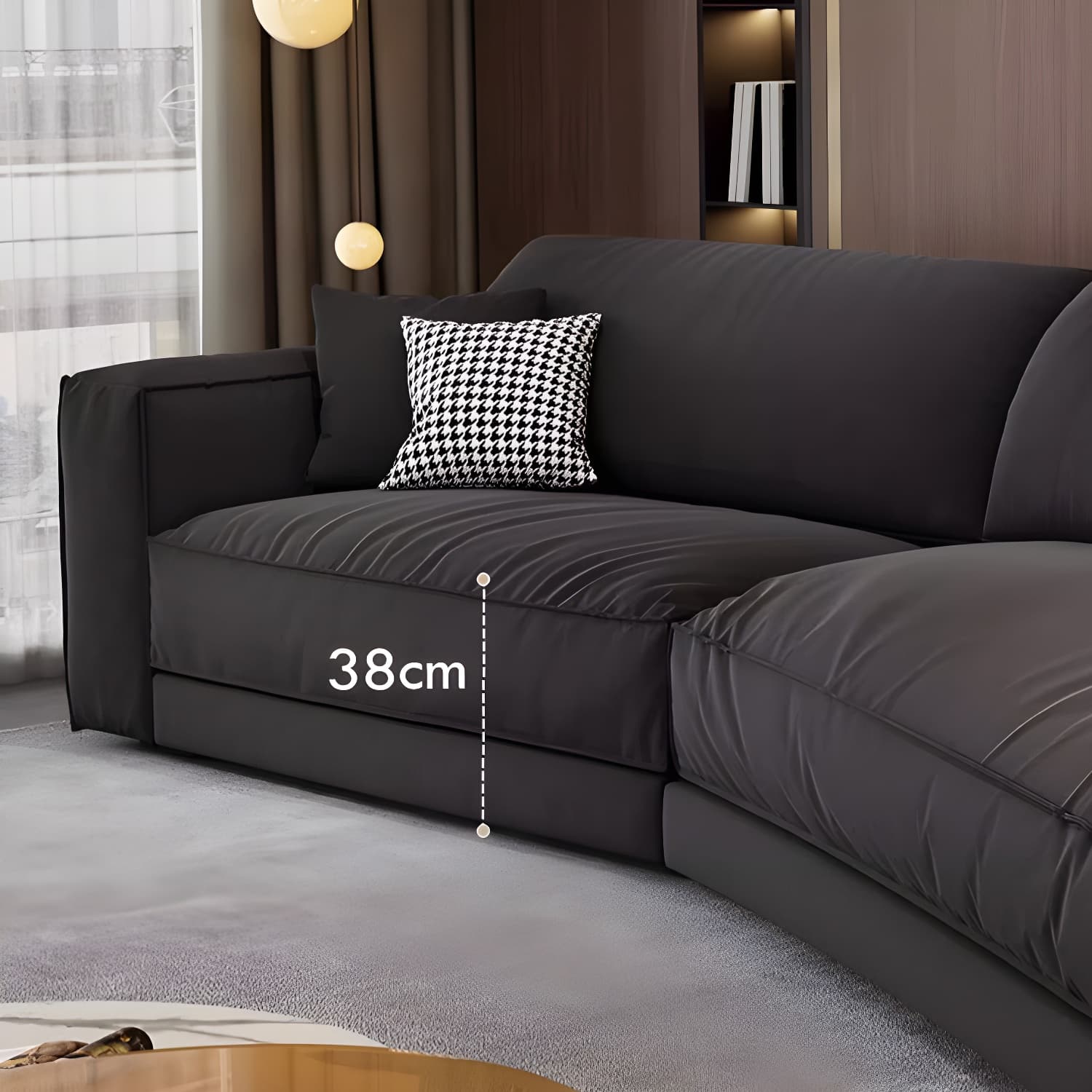 Modern Gray Polyester Blend Stationary Sectional Sofa with Square Arm and Cushion Back thumbnail 10