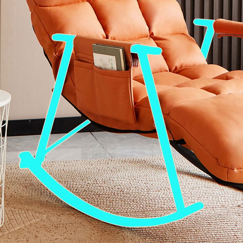 Modern Indoor Rocking Chair Upholstered, Tufted and Custom Fit with slipcover, Metal Legs thumbnail 15