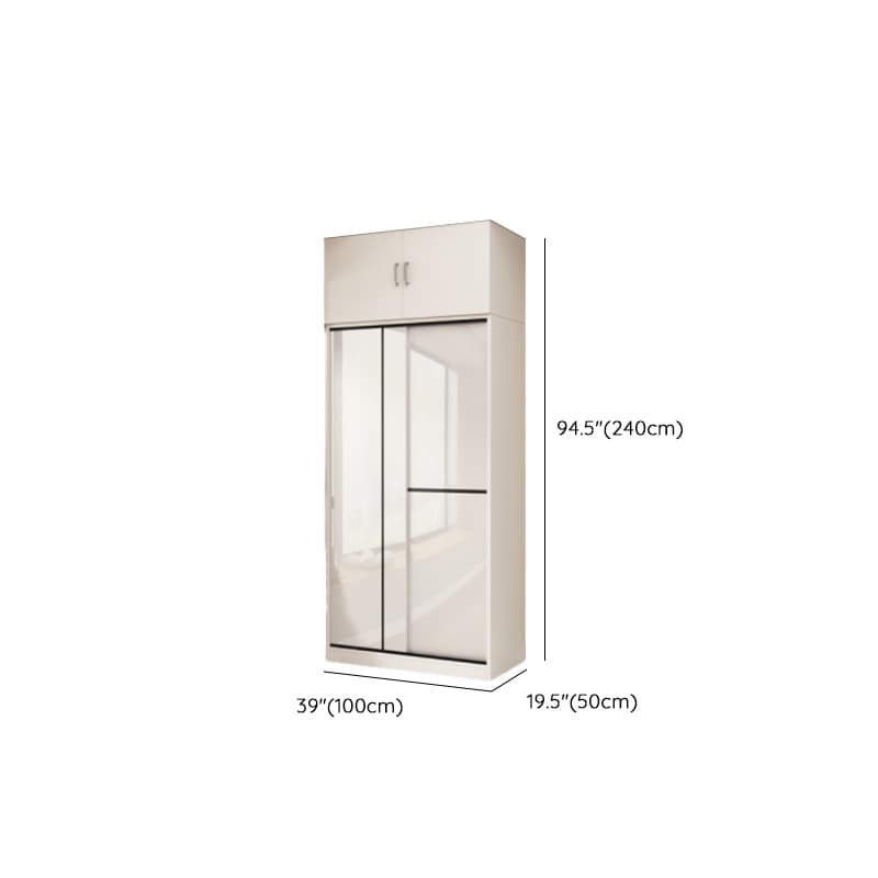 Chalk Modern Timber Self-supporting Wardrobe with Soft Close Door and Clothing Rod, Slipping Mechanism thumbnail 18