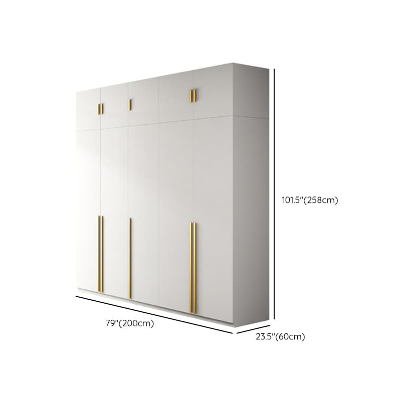 Simple Lumber White Wardrobe Armoire with Interior Shelves & Clothing Rack & Soft Close Drawer & Soft Close Door thumbnail 24