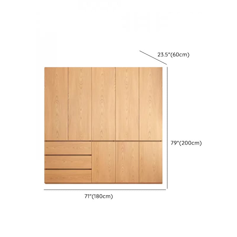 Natural Finish Unfixed Almirah Manufactured Wood Soft Close Drawer Soft Close Door Hinged thumbnail 14