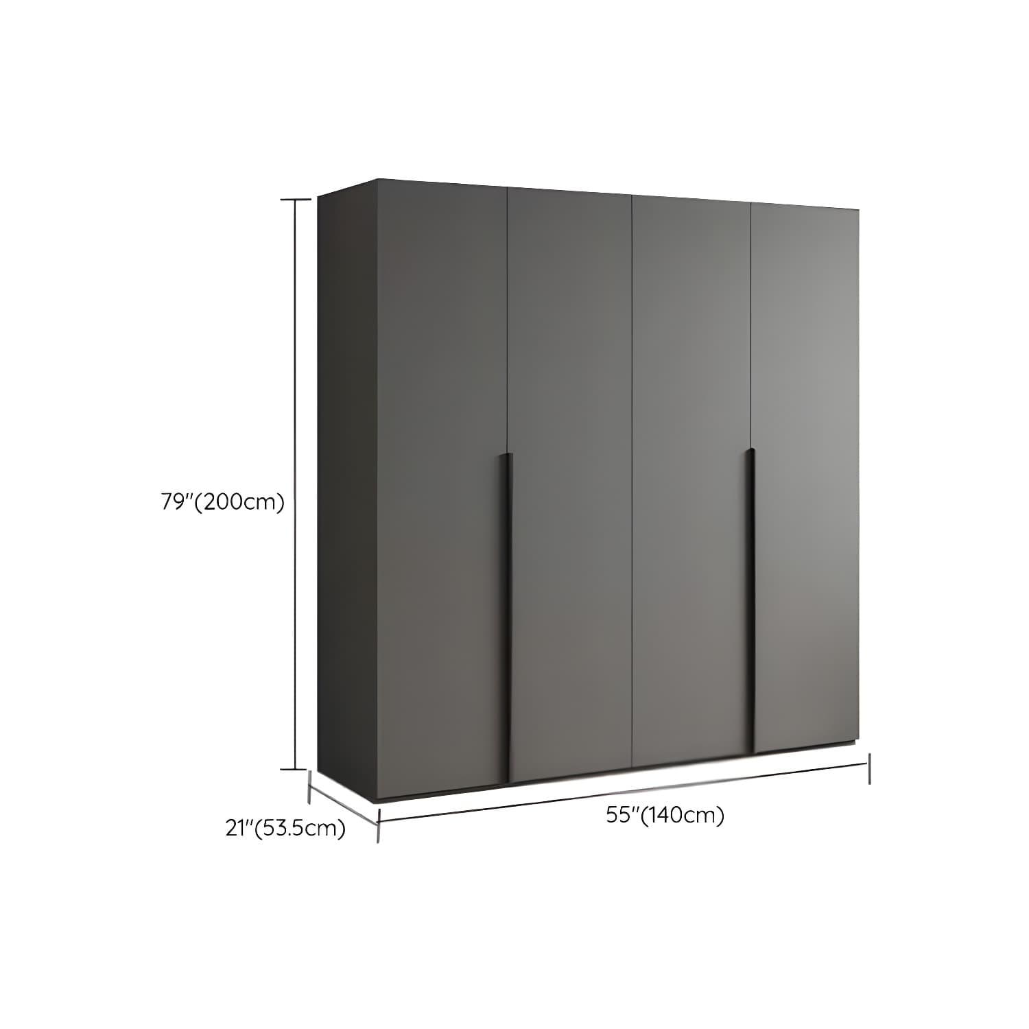 Modern Grey Wood Wardrobe Armoire with Drawers & Shelves for Ample Storage thumbnail 18