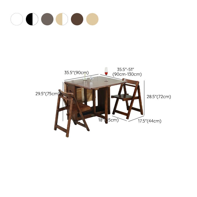 Trendy Collapsible Solid Wood Dining Set Non-adjustable Standard Height thumbnail 17