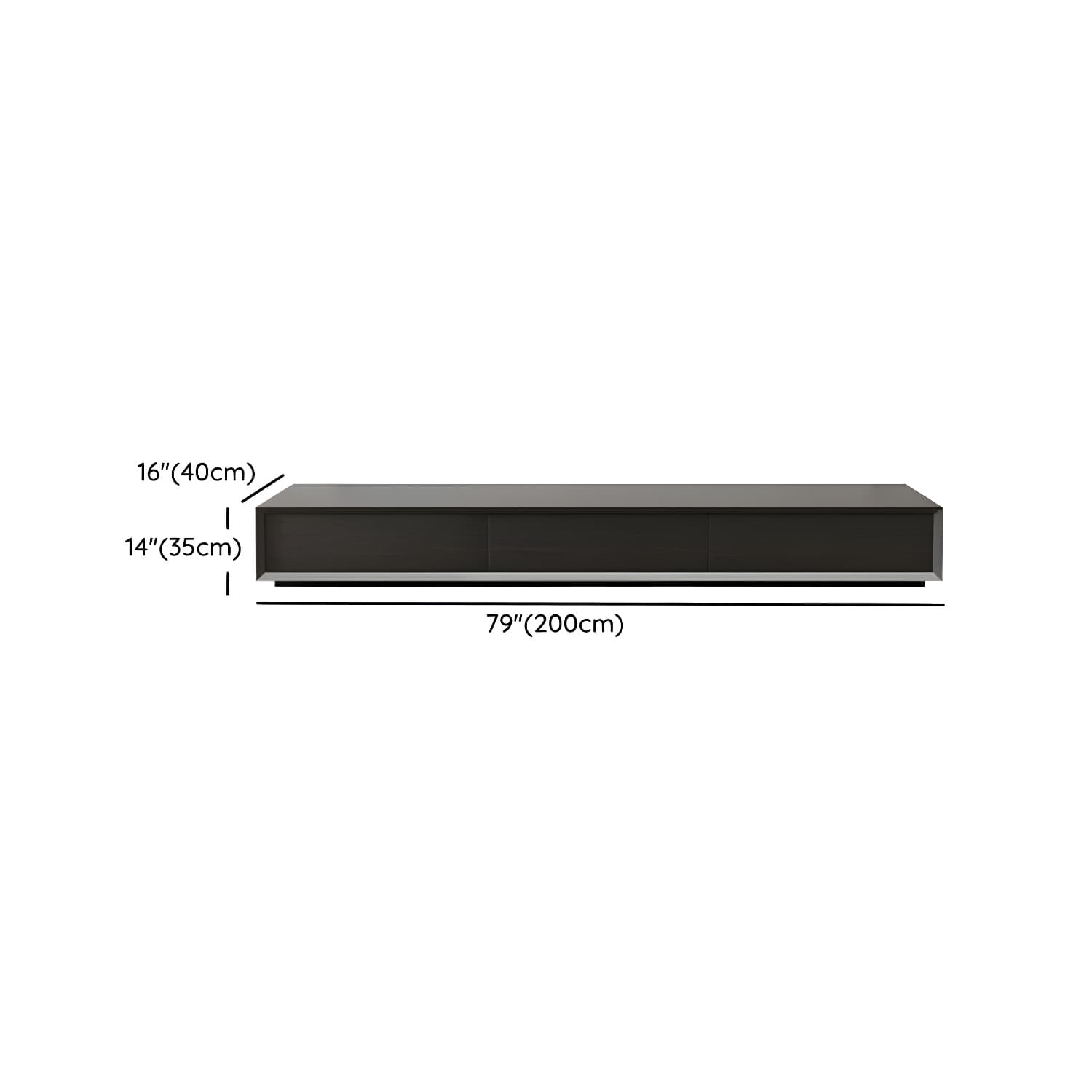 Modern Minimalist Black Finish TV Stand Console with Storage Drawers thumbnail 12