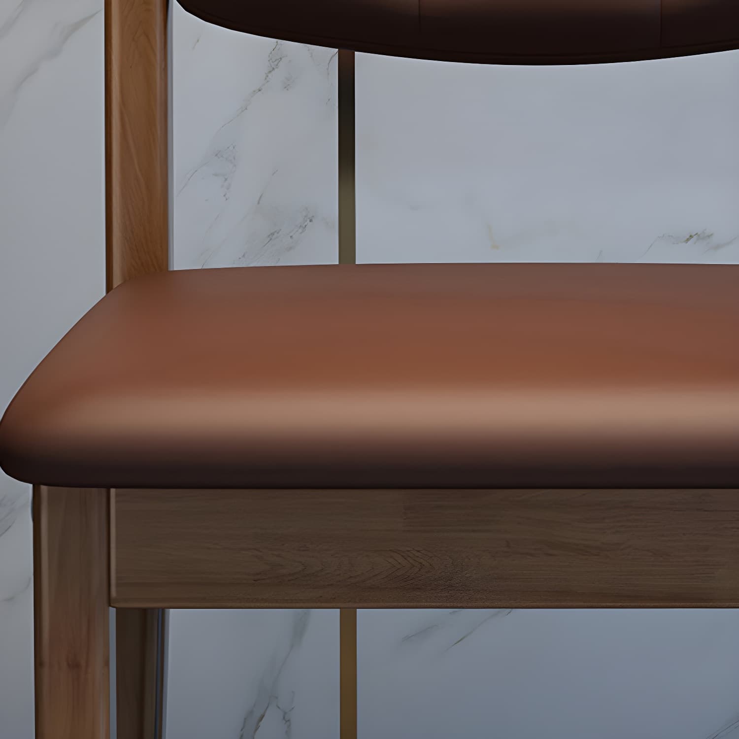 Matte Finish Leather Side Chair with Solid Wood Base for Home thumbnail 15