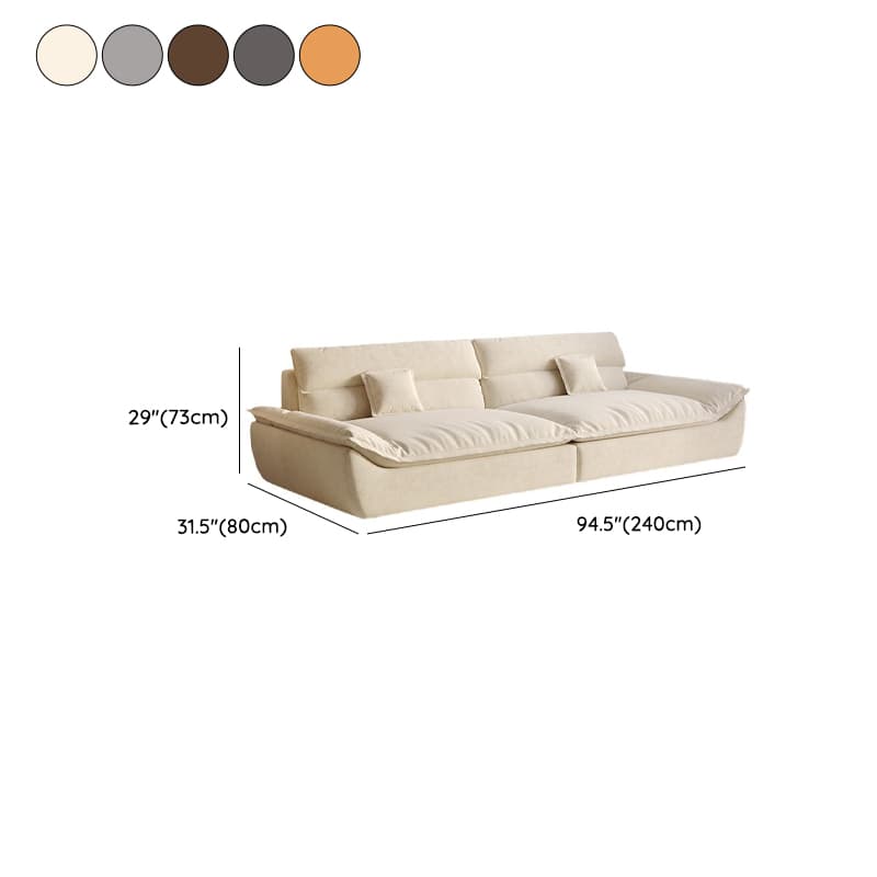 Modern Solid Color Scratch-defiant Standard Sofa in Light Gray/Taupe/Citrus Color, 3-seater with 2 Pillows thumbnail 19
